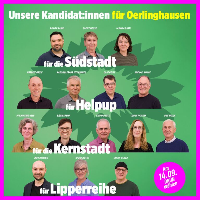 3 Stimmen für ein solidarisch grünes Oerlinghausen!